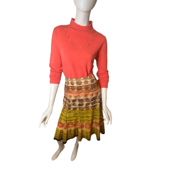 Talbots Boho Cotton Midi Flare Skirt Size 10 - Picture 2 of 13